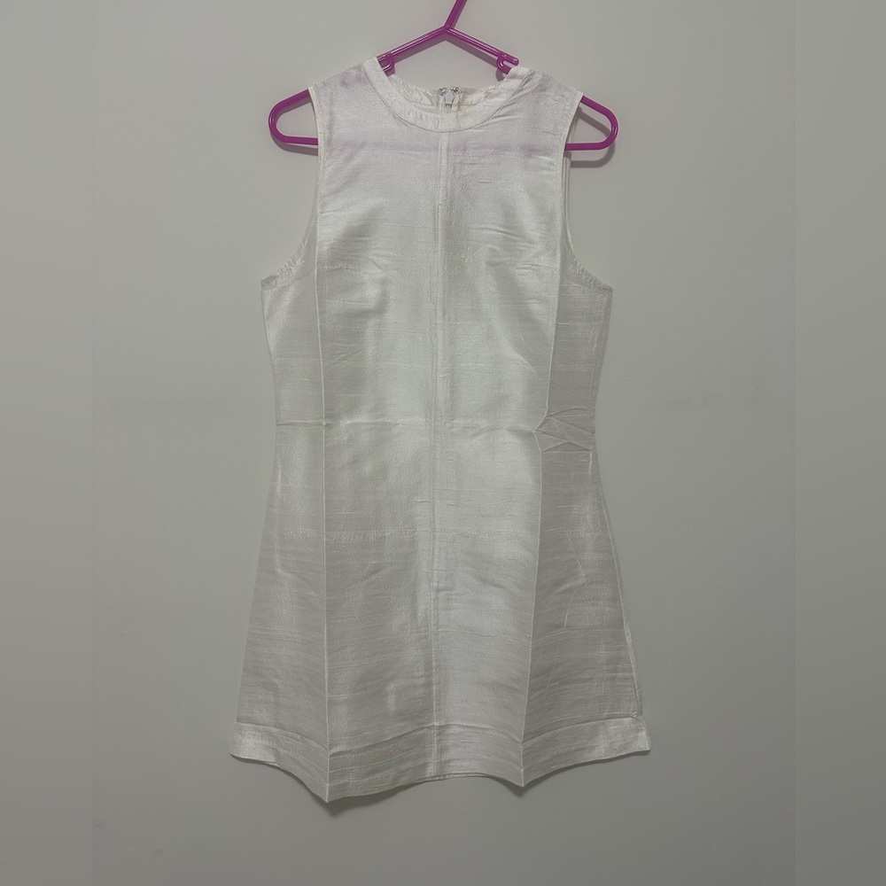 NWT White Julia Amory Duponi Silk shift dress size S